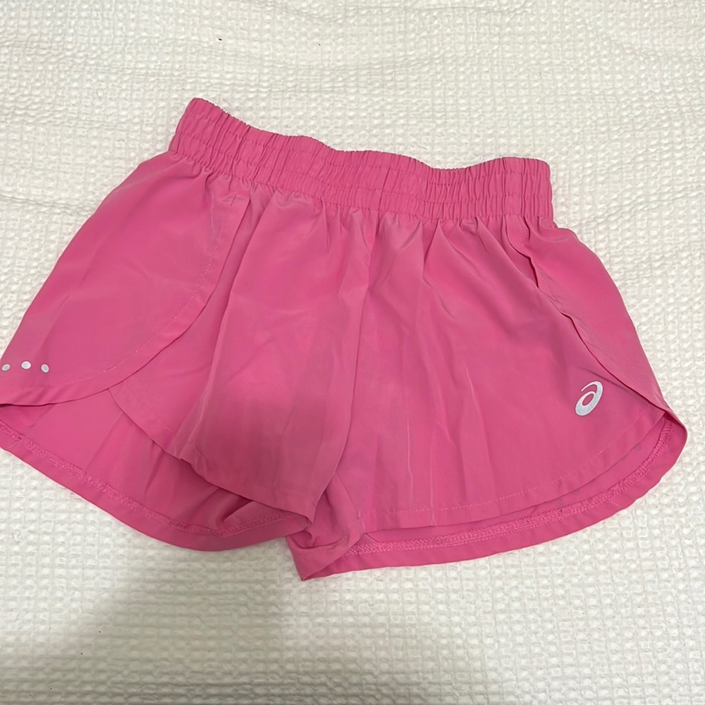 Ascis pink running shorts